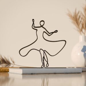 Unique Bollywood Dancer Line Art Figure | Minimalist Sculpture for Home Decor and Office Spaces | Bollywood Art Design to Enhance Living Room Aesthetics | Artistic Line Art Decoration