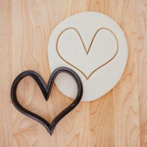Cute Graphic Heart Cookie Cutter Cookie for Fondant, Clay, Dough, Sweet Heart Shape for Valentines Day, Wedding, Anniversary or Craft Projects Made in India