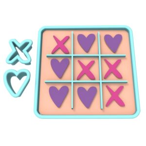 Black Tic Tac Toe Board Cookie Cutter and Stamp Set Baking Tool for Game Theme Cookies, Holiday, Party, Fondant, Pastry, Biscuits, Sandwiches, Desserts, Birthday, and Kids Creative Baki