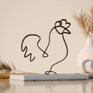 Minimalist Chicken Line Art Figure Sculpture Statue Gift for Animal Lovers and Home Decor Enthusiasts, Unique Chicken Lover Gift Idea for Daily Display and Creative Spaces in India