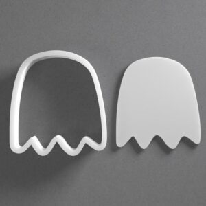 Black cookie Halloween Ghost Cookie Cutter Set for Polymer Clay Jewelry Earrings Biscuit Fondant Craft Tool Mirrored Pair Suitable Mini Medium Large Sizes for Baking Spooky DIY Creativ