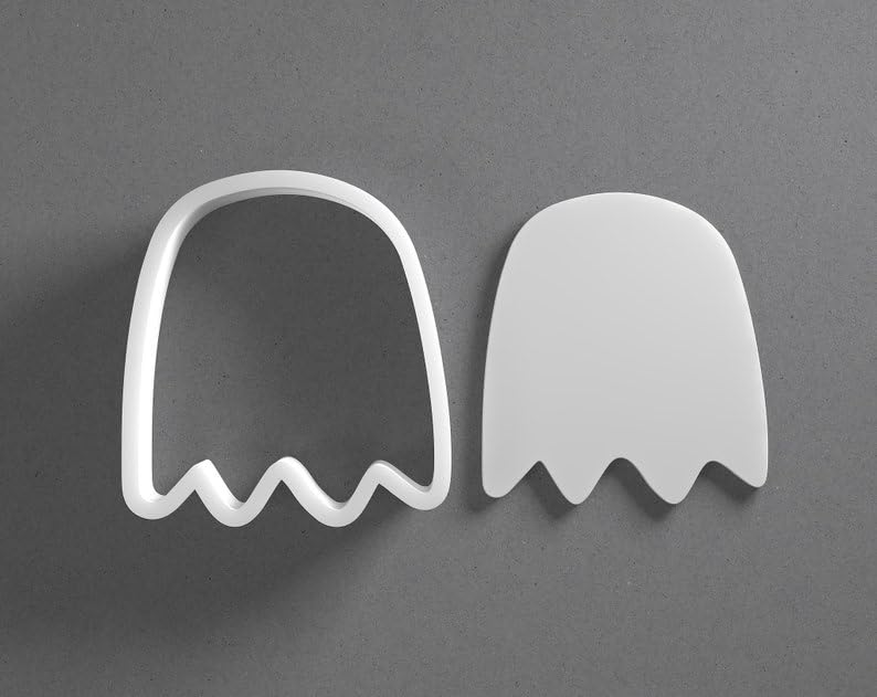 Black cookie Halloween Ghost Cookie Cutter Set for Polymer Clay Jewelry Earrings Biscuit Fondant Craft Tool Mirrored Pair Suitable Mini Medium Large Sizes for Baking Spooky DIY Creativ