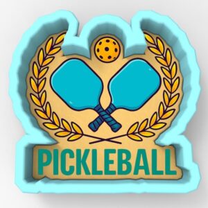 Black Pickleball Emblem 1 Cookie Cutter Stamp Stencil Baking Tool for Sports, Pickleball, Athletic, and Holiday Theme Cookies Fondant Pastry Biscuits Sandwiches Desserts Party Snacks Ki