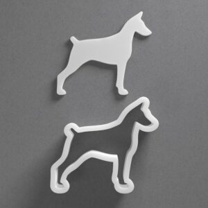 Black Doberman Cookie Cutter Mini To Large cookie Dog Breed Shape Polymer Clay Jewelry And Earring Cutter Tool Mirrored Pair Set For Pet Lover Crafting Baking And DIY Projects
