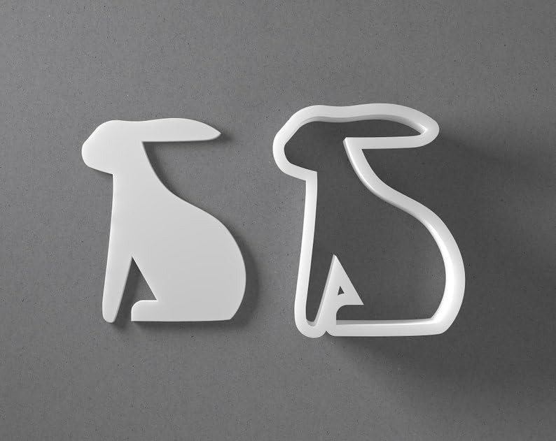 Black Hare Cookie Cutter Rabbit Bunny Shape for Baking Fondant Biscuit Clay Jewelry Earrings Craft Tool Mirrored Pair Set Reusable Kitchen Party Decor Gift - Image 2