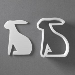Black Hare Cookie Cutter Rabbit Bunny Shape for Baking Fondant Biscuit Clay Jewelry Earrings Craft Tool Mirrored Pair Set Reusable Kitchen Party Decor Gift