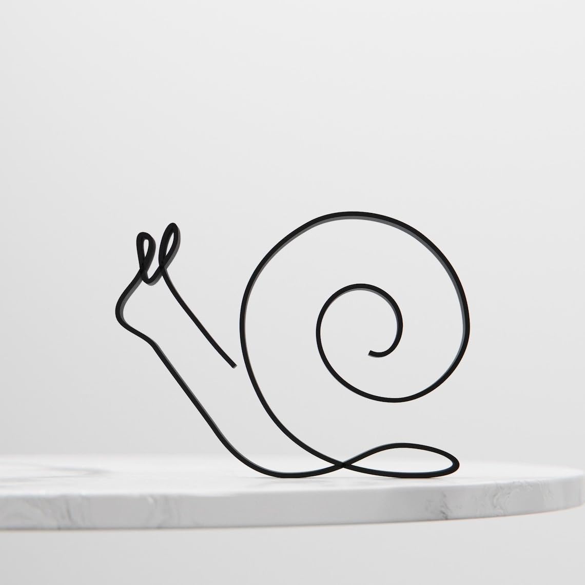 Personalized Snail Plastic Minimal Line Art Sculpture Custom Name Animal Decor Figure for Desk Shelf Living Room Personalized Home Office Styling - Image 4