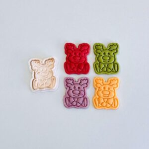 Black Cute Reindeer Cookie Cutter cookie Rudolph the Red-Nosed Reindeer Cookie Cutter Stamp Set Fondant Molds for Cookies Pastries Cupcakes Biscuits Dessert Baking Tool for Christmas
