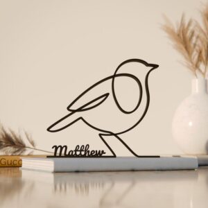 Black Bird Plastic Line Art Sculpture for Modern Home and Office Decoration, Minimalist Bird Artwork for Tabletop, Bookshelf, or Living Room Display, Elegant Artistic Decor Ornament India