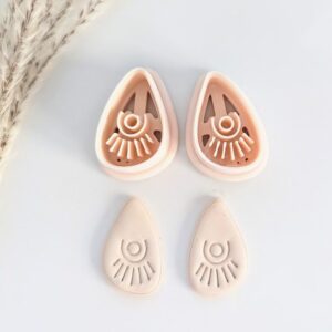 Bohemian Dangle Earring Imprint Cutter Set for Polymer Clay Jewelry Organic Tribal Pattern Clay Cutter Set for Handmade Earrings Artisan Crafting and Trendy Clay Jewelry Making