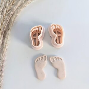 Footprint Clay Earring Imprint Cutter for Polymer Clay Jewelry Feet Shaped Clay Cutter for DIY Earring Making Handmade Clay Accessories and Craft Projects with Unique Footprint Design