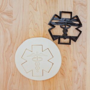 EMT EMS Star of Life Cookie Cookie Cutter with Medical Symbol and Caduceus Ideal for Healthcare Appreciation, Emergency Worker Events, DIY Gifts, and Themed Baking in India