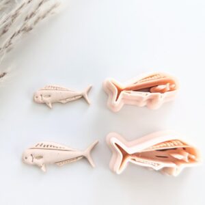 Mahi Mahi Earring Imprint Cutter for Polymer Clay Jewelry Making Fish Shape Clay Cutter Tool for DIY Ocean Theme Accessories Tropical Fish Earrings and Handmade Coastal Craft Projects