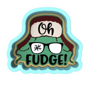 Oh Fudge Ralphie Cookie Cutter Black cookie Stamp and Stencil Set for Holiday and Christmas Cookies, Festive Movie-Inspired Fondant Cutter, Sugar Cookie Mold, Dessert Decorating Suppli