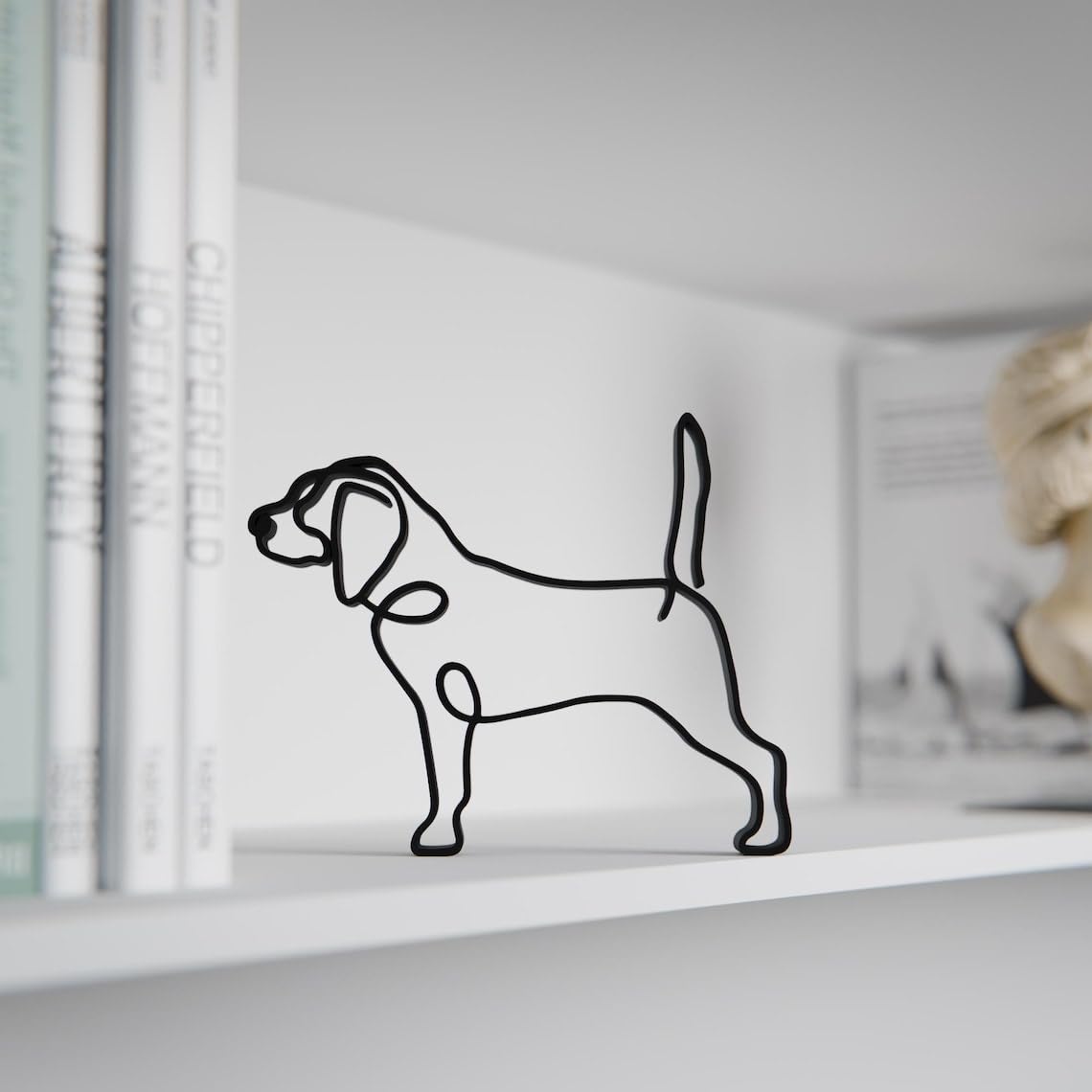 Personalized Beagle Dog Inspired Line Art Figure Plastic Custom Name Pet Decor Gift for Home Office Desk Shelf Minimal Modern Interior India - Image 5