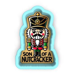 Son of a Nutcracker Cookie Cutter Black cookie Stamp and Stencil Set for Holiday and Christmas Baking, Sugar Cookie Mold, Fondant Cutter, Baking Decoration Tools for Kids and Adults