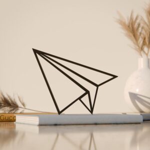 Unique Origami Plane Line Art Statue Sculpture India Minimalist Modern Home Office Decor Custom Lightweight Artistic Figure for Workspace or Study Areas