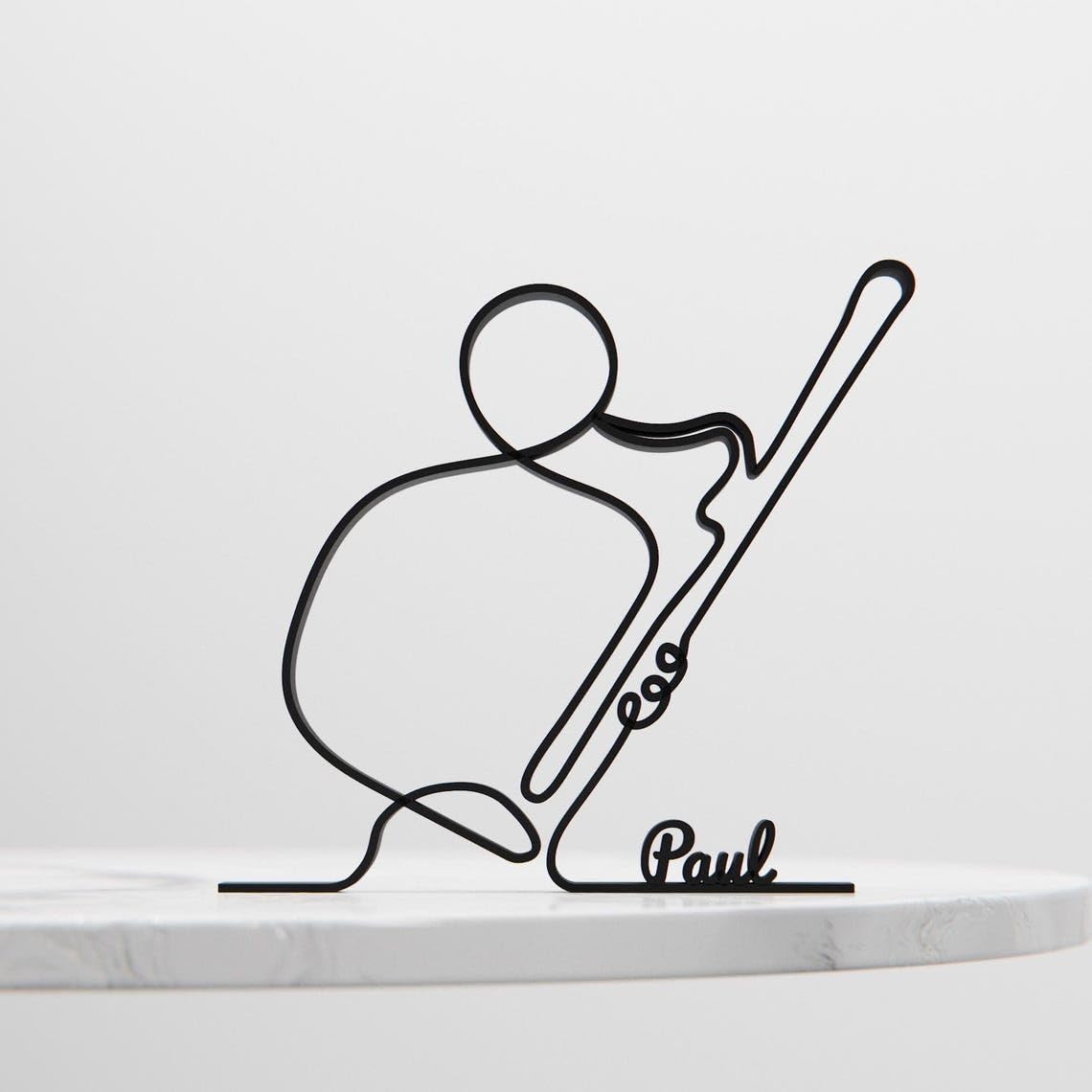 Black Personalized Bassoon Player Plastic Line Art Figure Custom Name Sculpture Modern Bassoon Inspired Decor for Home Office Studio Shelf Table Display Unique Personalized Gift for Music Lovers - Image 4