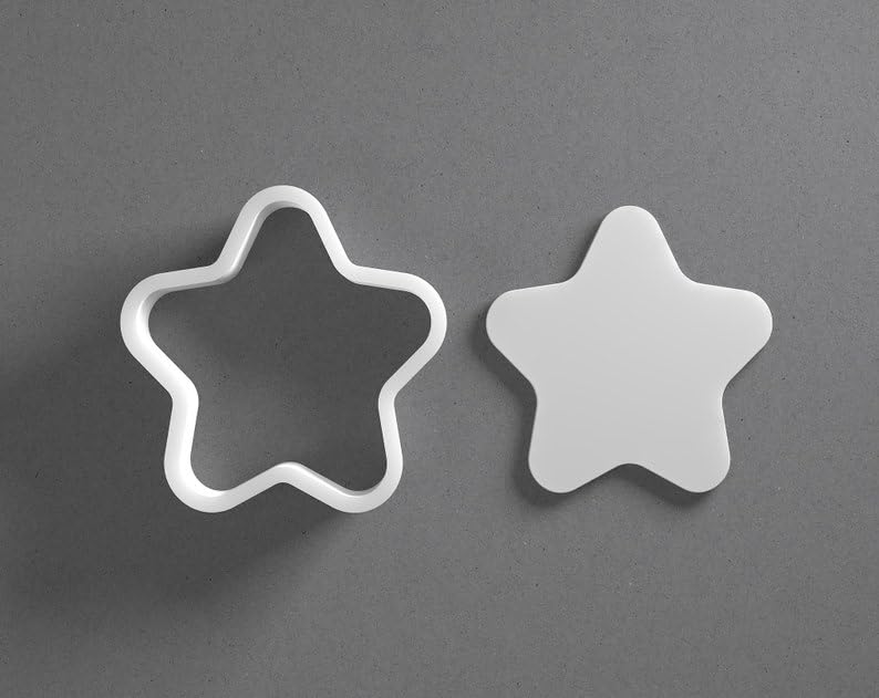 Black Rounded Five Pointed Star Cookie Cutter Soft Edge Star Shape for Baking Fondant Biscuit Clay Jewelry Earrings Craft Tool Mirrored Pair Set Reusable Kitchen Party Decor Gift - Image 2
