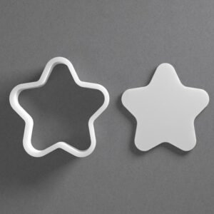 Black Rounded Five Pointed Star Cookie Cutter Soft Edge Star Shape for Baking Fondant Biscuit Clay Jewelry Earrings Craft Tool Mirrored Pair Set Reusable Kitchen Party Decor Gift