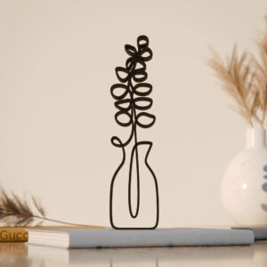 Unique Eucalyptus Plant Line Art Statue Sculpture, Custom Line Art Figure for Plant Lovers, Minimalist Modern Home Decor, Decorative Gift Idea for Nature and Greenery Enthusiasts