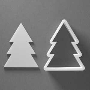 Black Minimalist Christmas Tree Cookie Cutter Set Mini to Large Size Xmas Shape Polymer Clay Jewelry Earring Cutter Tool for Handmade Accessories Baking Fondant Craft Mirrored Pair Desi