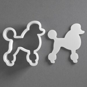Black cookie Poodle Cookie Cutter Dog Breed Shape for Polymer Clay Jewelry Earrings Biscuit Fondant Craft Tool Mirrored Pair Suitable for Mini Medium Large Use