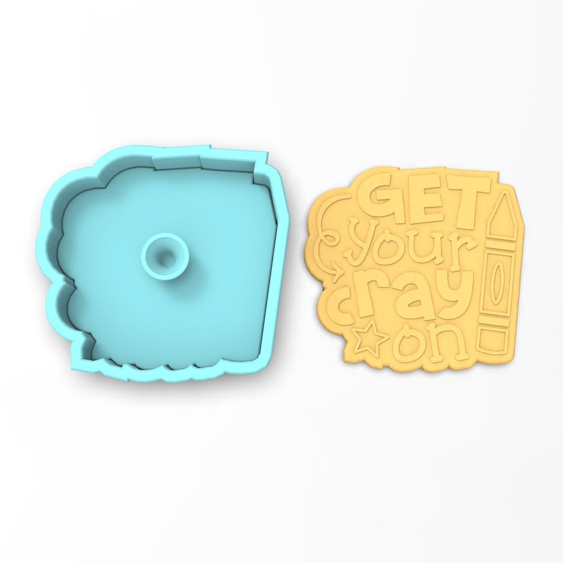 Black Crayon Cookie Cutter Stamp Stencil Debosser with Sharp Edges Durable Plastic Mold for Baking Cookies Fondant Biscuits Pancakes Sandwiches Crafts Classroom Parties and Events - Image 3