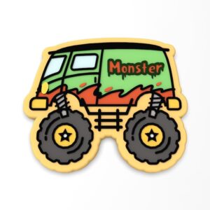 Black Monster Truck Cookie Cutter Stamp Stencil Debosser with Sharp Edges Durable Plastic Baking Mold for Cookies Fondant Biscuits Sandwiches Pancakes Crafts Kids Birthday Party Vehicle