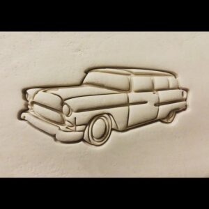 Black 1955 Chevy Handyman Classic Car Shaped Cookie Cookie Cutter Made in India for Vintage Car Theme Baking Homemade Cookies Crafts Auto Show Decorations Retro Party Favors