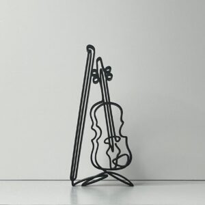 Violin Line Art Sculpture Minimalist Music Decor for Home Office or Studio Thoughtful India Statue Gift for Music Teachers and Violin Lovers Stylish and Elegant Shelf Accent