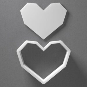 Black cookie Geometric Heart Cookie Cutter Mini To Large Pixel Pixelated Shape Polymer Clay Jewelry And Earring Cutter Tool Mirrored Pair Set For Crafting Baking DIY Projects