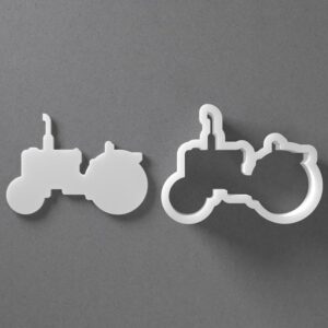 Black Tractor Cookie Cutter From Mini To Large Farm Vehicle Shape Polymer Clay Jewelry Earring Cutter Tool Mirrored Pair Set cookie Baking Fondant Biscuit Craft Modeling Art