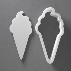 Black Ice Cream Cone Cookie Cutter Icecream Shape for Baking Fondant Biscuit Clay Jewelry Earrings Craft Tool Mirrored Pair Set Reusable Kitchen Party Decor Gift