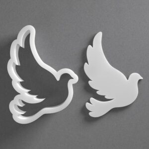 Black cookie Dove Bird Wedding Cookie Cutter Set for Polymer Clay Jewelry Earrings Biscuit Fondant Craft Tool Mirrored Pair Suitable Mini Medium Large Sizes