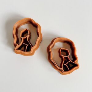 Lady Desiree Polymer Clay Earring Cutter India Cookie Hand Clay Cutter Tool for Jewelry Making Biscuit Fondant Cutter DIY Crafts Elegant Woman Silhouette Shape for Fashion