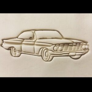Black 1961 Impala Classic Car Cookie Cutter Cookie India Vintage Auto Theme Biscuit Cutter for Retro Car Baking Collector Party Treats Lowrider Cookies Racing Enthusiast Snacks
