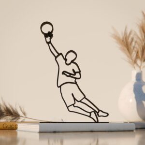Black Goalkeeper Plastic Line Art Sculpture for Football Lovers, Modern Artistic Sports Decor, Elegant Minimalistic Desk Ornament for Home or Office India