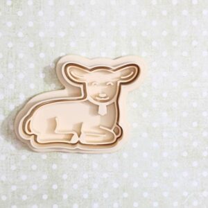 Lying Lamb Cookie Cutter Set for Animal Theme Baking Cute Sleeping Lamb Shape Biscuit Pastry Fondant Sugar Paste Cutters for Easter Baby Shower Homemade Cookies and Cake Decoration