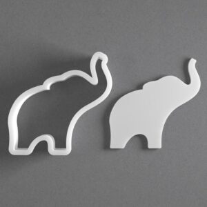 Black Elephant Cookie Cutter Set Mini to Large Size Raised Trunk Animal Shape Polymer Clay Jewelry Earring Cutter Tool for Handmade Accessories Baking Fondant Craft Mirrored Pair Design