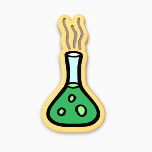 Black Lab Flask Cookie Cutter Stamp Stencil Debosser with Sharp Edges Durable Plastic Baking Mold for Cookies Fondant Biscuits Sandwiches Pancakes Crafts Science Chemistry STEM Classroo