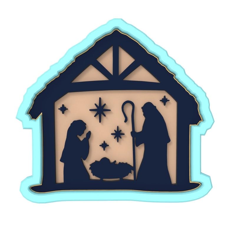 Christmas Nativity Cookie Cutter Black cookie Stamp and Stencil Set for Holiday Cookies, Festive Nativity Scene Fondant Cutter, Sugar Cookie Mold, Dessert Decorating Supplies India