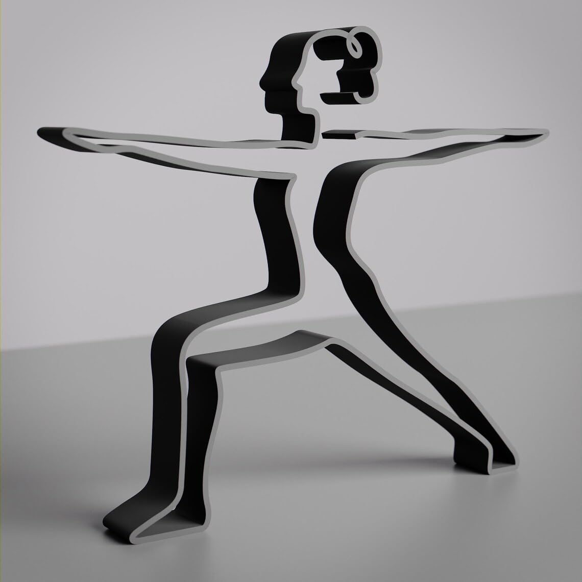 Warrior 2 Yoga Pose Statue Line Art Sculpture for Yoga Enthusiasts, Minimalist Female Meditation Decor, Unique Gift Idea for Home or Studio, Strength and Stability - Image 3