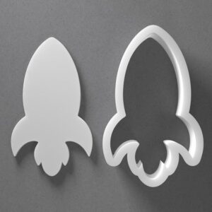 Black Rocket Cookie Cutter Rocketship Spaceship Shape for Baking Fondant Biscuit Polymer Clay Jewelry Earrings Craft Tool Mirrored Pair Set Reusable Space Theme Gift