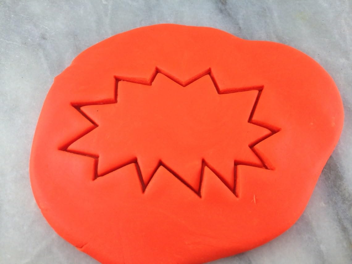 Black Comic Book BOOM Cookie Cutter Plastic Outline Sharp Edges Durable Baking Tool for Superhero Comic Theme Cookies Fondant Pastry Biscuit Cutting Cake Decorating Crafts Kitchen Supply India - Image 2