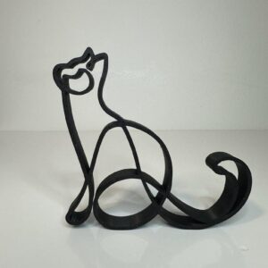 Minimalist Cat Design Sculpture One Line Art Home Decor Stand Kitten Lovers Gift Minimalist Frame Art Cat Lovers Unique Home Decoration Stylish Cat Ornament