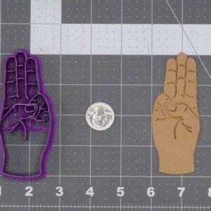 Black Boy Scouts Hand Symbol 266-L288 Cookie Cutter Cookie Scout Salute Hand Sign Shape India Made for Scout Events Badges Cookies Camping Crafts Clay Fondant School Projects Baking