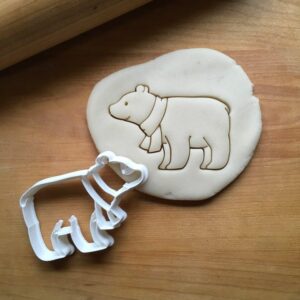 Cookie Polar Bear with Scarf Cookie Cutter Multi Size for Christmas Holiday Baking Bear with Scarf Shaped Decoration Tool for Kids Party Snacks Made in India Durable Kitchen Accessory