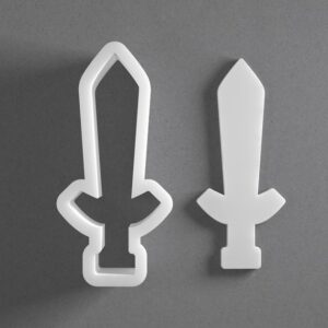 Black cookie Sword Weapon Cookie Cutter Set for Polymer Clay Jewelry Earrings Biscuit Fondant Craft Tool Mirrored Pair Suitable Mini Medium Large Sizes for Baking DIY Projects