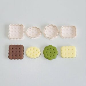 Black Vintage Wave Edge Cookie Cutter Set 4 Piece Classic Dot Design Baking Tools Retro Kitchen Cookie Cutters India cookie Wave Edge Shapes for Baking Gifts for Retro Baking Lovers Co
